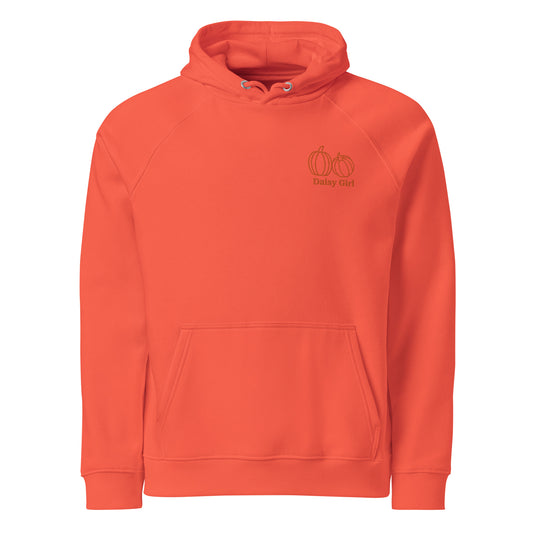 Orange Embroidered Pumpkin Hoodie