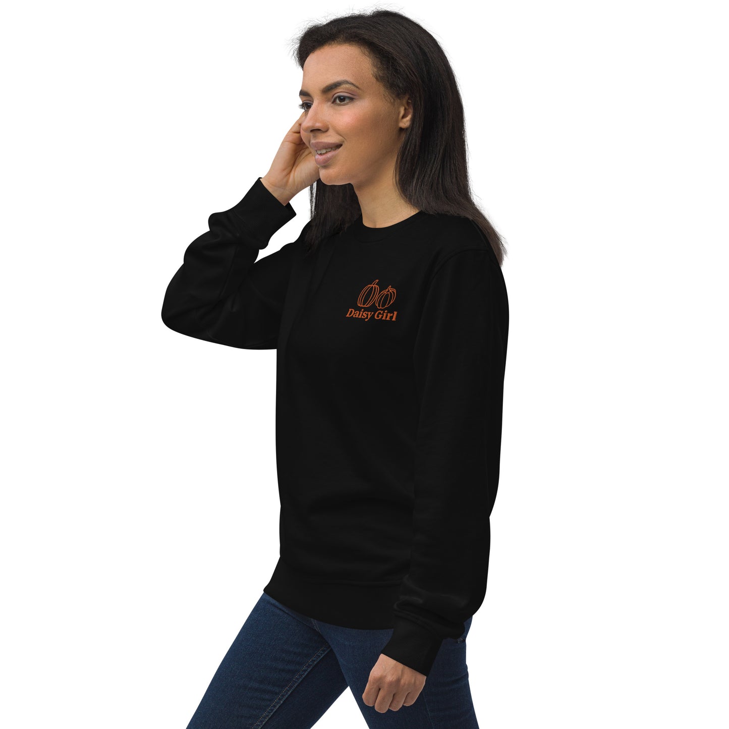 Orange Embroidered Pumpkin Sweatshirt