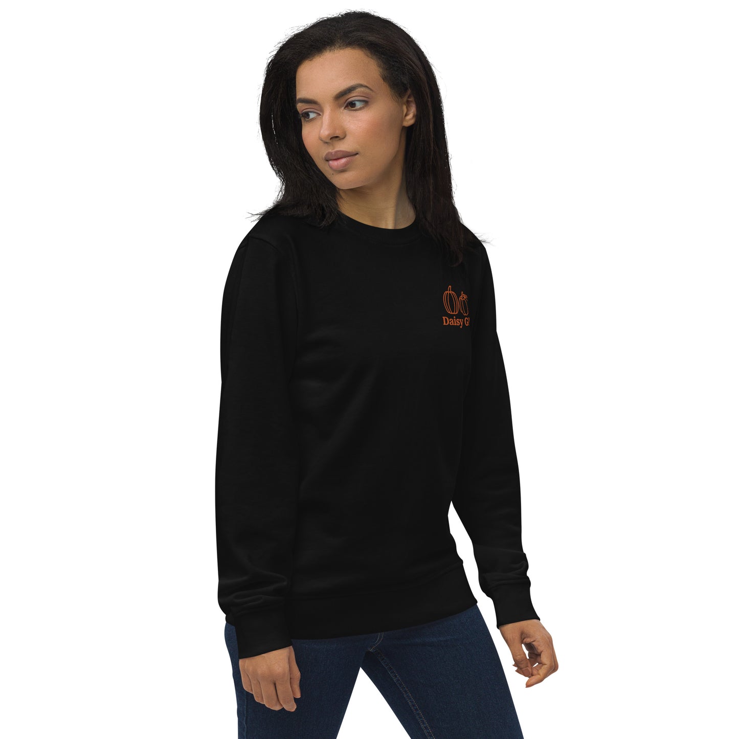 Orange Embroidered Pumpkin Sweatshirt